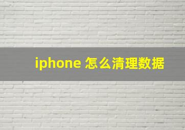 iphone 怎么清理数据